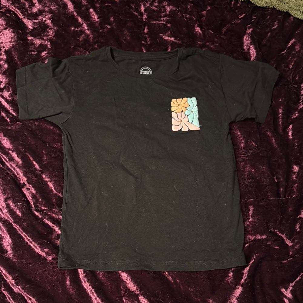 Wonder Nation Black and Orange Short Sleeve Tee
